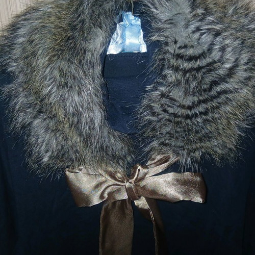 Fur collar C&A new, satin fabric inside, gray beige