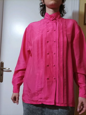 Silk shirt used in pink color, vintage style