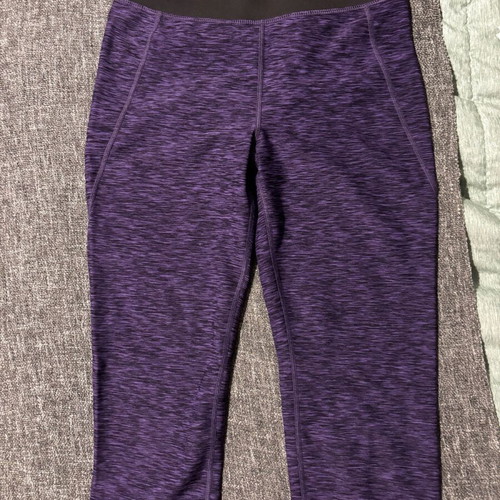 H&M 3/4 Sports Leggings like new, purple with black details size S