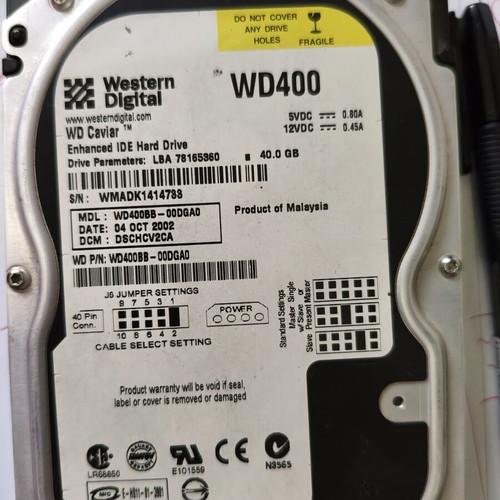 Western Digital 40GB IDE hard drive used