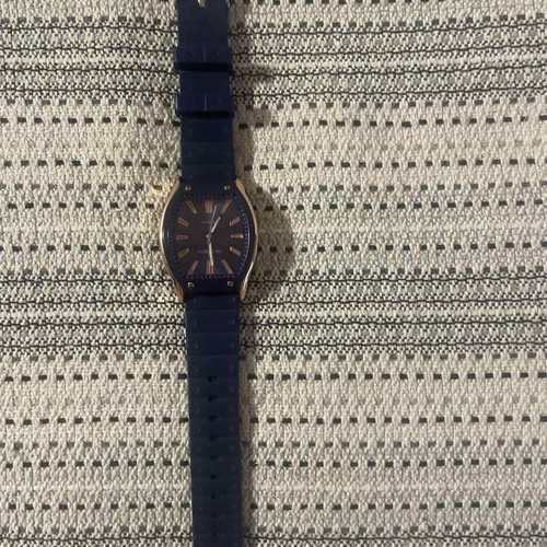 Unisex wristwatch with blue strap and gold details, like new