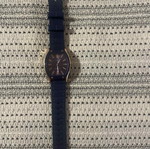 Unisex wristwatch with blue strap and gold details, like new