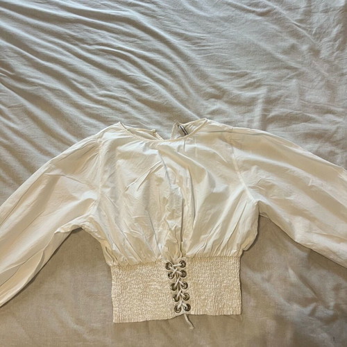 Stradivarius corset shirt Zara white like new for S/M
