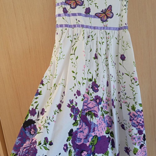 Cotton girls dress new for 9-10 years with belt and zipper