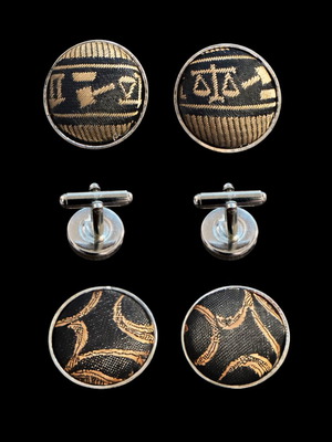 Cufflinks circular design 15.9 mm new, 2 sets