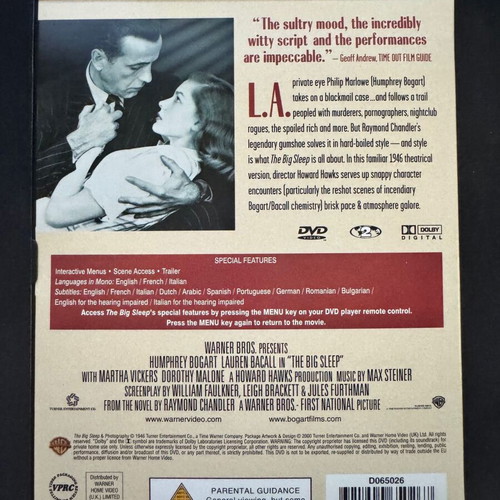 The Big Sleep DVD like new, thriller drama