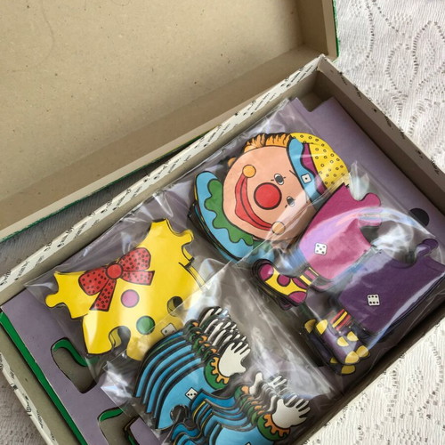 Puzzlino Clown by Assim Toys vintage board game used