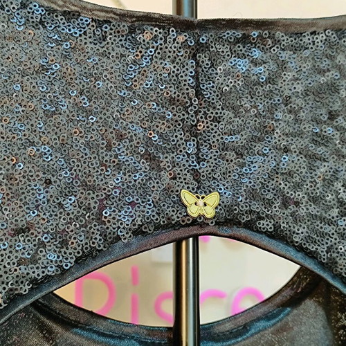 Cento black dress with sequins and open back used