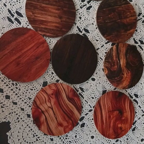 Wooden coasters new, set of 8 pieces made of MDF
