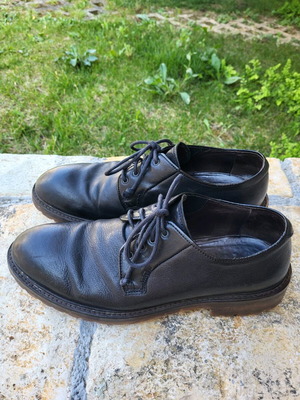 Rococo black leather dress shoes used, size 42.5