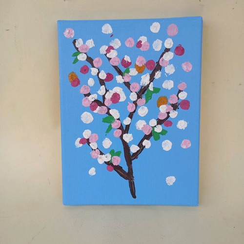 Almond tree painting acrylic on canvas like new