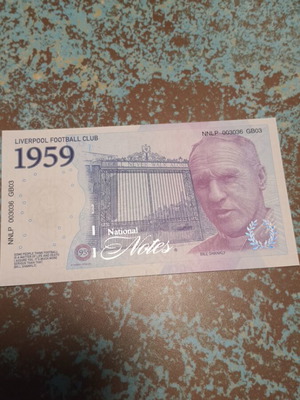 Liverpool FC Official Banknote 1959 Bill Shankly