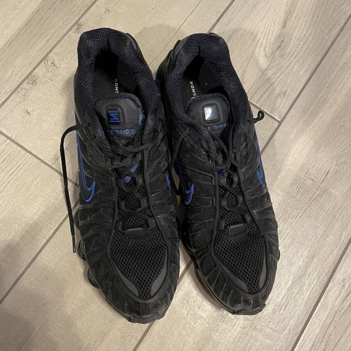 Nike Shox TL casual shoes size 46, black and blue