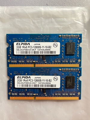 DDR3 RAM 4GB καινούργιες μνήμες laptop 2x2GB Bulk Elpida