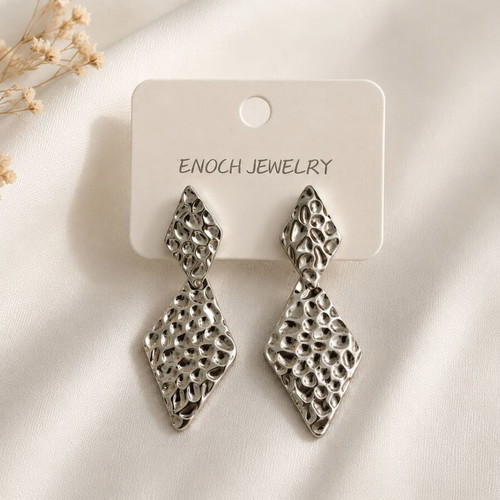 Earrings new, silver color