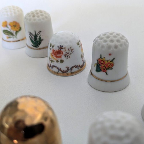 Thimble collection used, 16 pieces