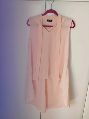 Women's asymmetrical sleeveless blouse pink like new, size L