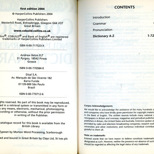 Betsis Collins Cobuild Compact English Learner's Dictionary like new