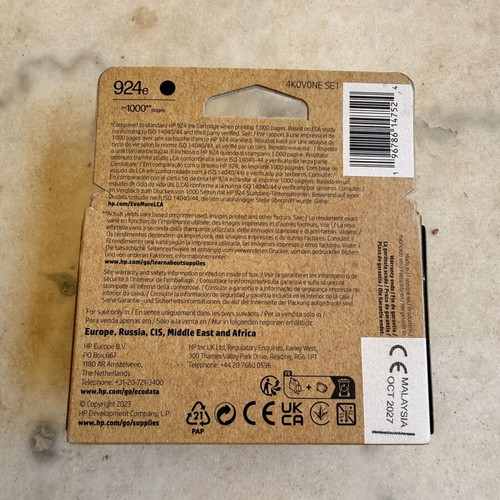 HP 924e EvoMore Black Ink Cartridge new, sealed