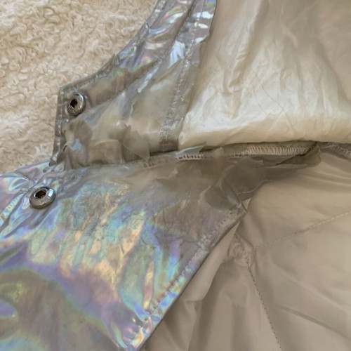 ASOS jacket with holographic effect used, waterproof, silver