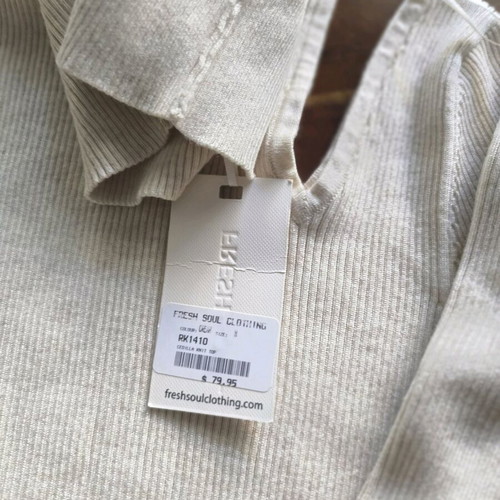 Fresh Soul Clothing turtleneck sweater new, cream with unique shoulder cut