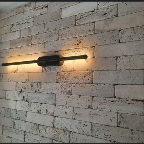 Wall LED lamps like new, set of 2, black with yellow light