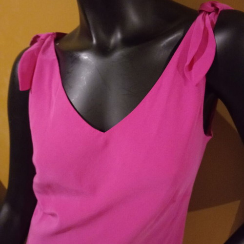 Laura Ashley sleeveless silk dress fuchsia, size UK 10, new