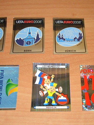 Panini ασημένια αυτοκόλλητα Euro 2008-2012 και World Cup 2010-2014 σαν καινούργια
