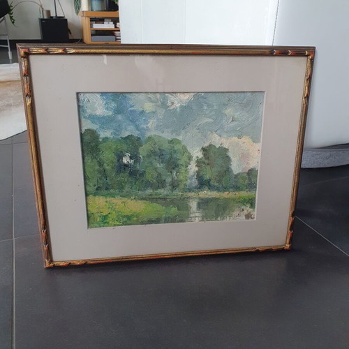 Gustaaf Van Loon original Belgian impressionist oil painting