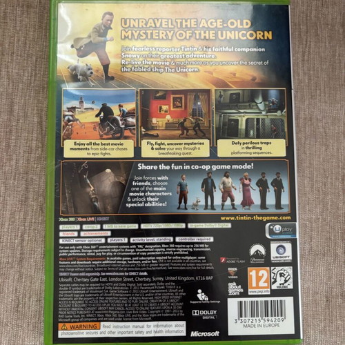 Adventures of TinTin Secret of Unicorn Xbox 360 used PAL