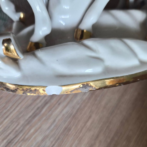 Gerold Porzellan decorative figure used with gold details and authenticity stamp