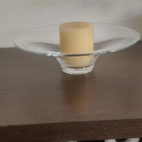 Decorative crystal platter new, round