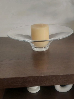 Decorative crystal platter new, round