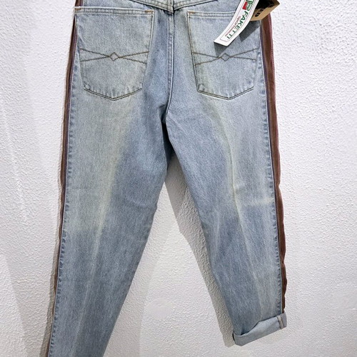 Vintage jean pants new, multicolor turquoise, size L