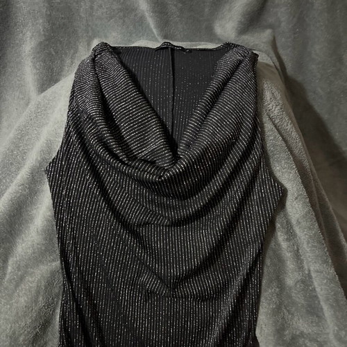 Fitted silver dress like new with silver thread