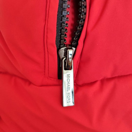 Michael Kors long red puffer jacket size L brand new