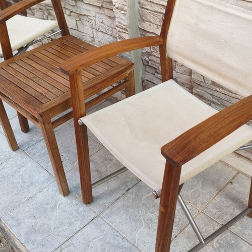 Gloster set of 2 armchairs and table
