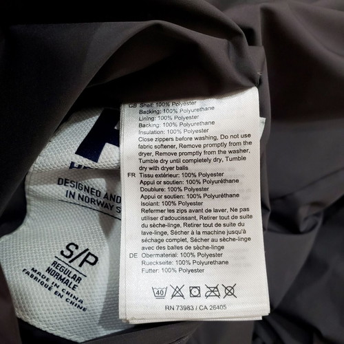 Helly Hansen Yu Puffer jacket used, reversible, men's size S, gray and black