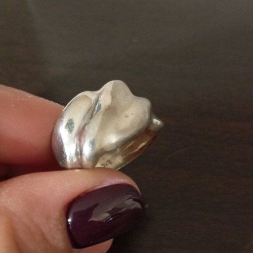 Silver ring 925 like new with stamp and sandblasting detail