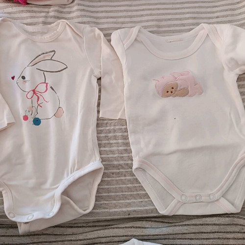 Long-sleeve baby bodysuits used, pack of 21 pieces 56-68 cm