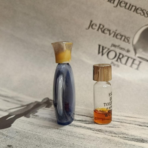 Je Reviens vintage miniatures by Worth used, 1950s perfume bottles