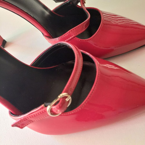 Bozikis red stiletto heels with straps new, size 38