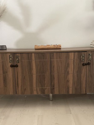 Ursula wooden buffet table walnut 180x40x77.6cm