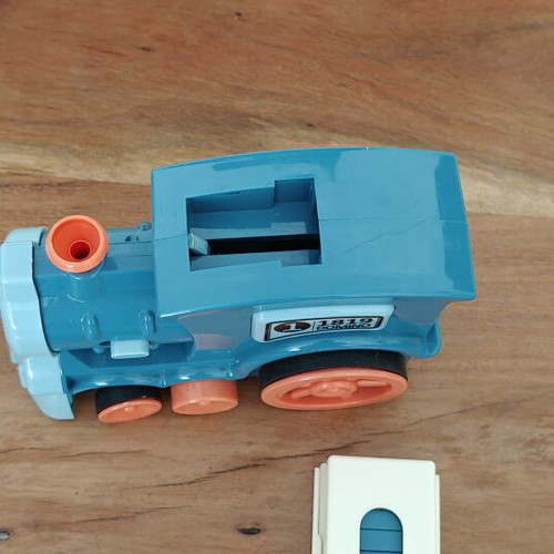 Domino train automatic toy with 56 domino pieces