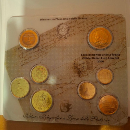 Italy Year Coin Folder 2006 - 2007 New, Set of 2