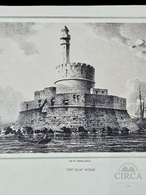 Authentic Fort Saint-Nicolas Lithograph 1853 like new