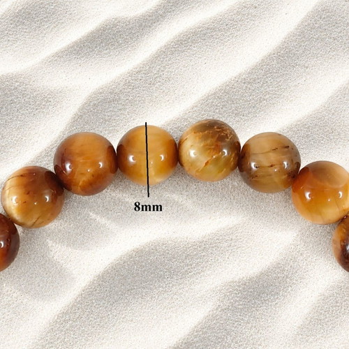 Handmade bracelet with tiger eye stones new, brown and gold