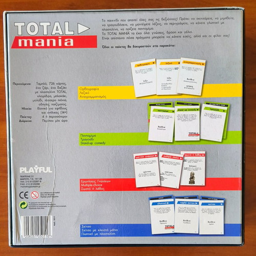 Total Mania board game used with cards and accessories
