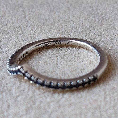 Pandora S925 ALE ring made of 925 silver with blue zircon