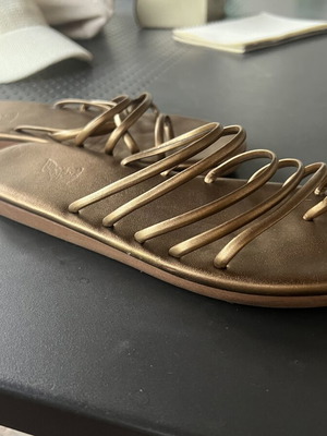 Ancient Greek Sandals bronze metallic sandals size 38